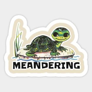 Meandering Turtle Sticker